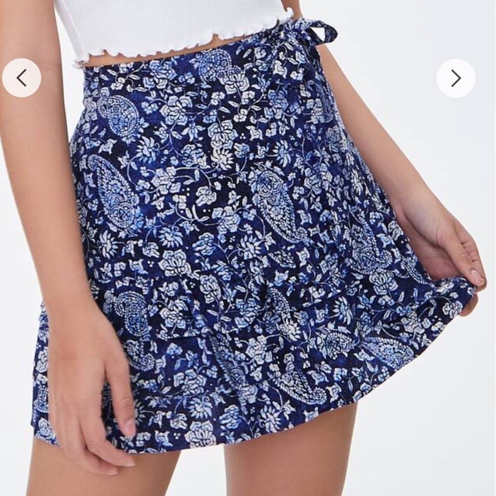 Floral Paisley Tiered Mini Skirt